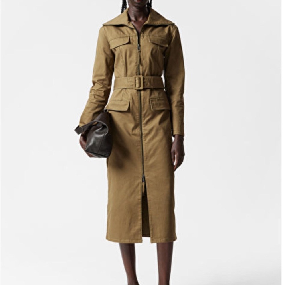 & Other Stories Belted Utility Midi Dress - Size 4